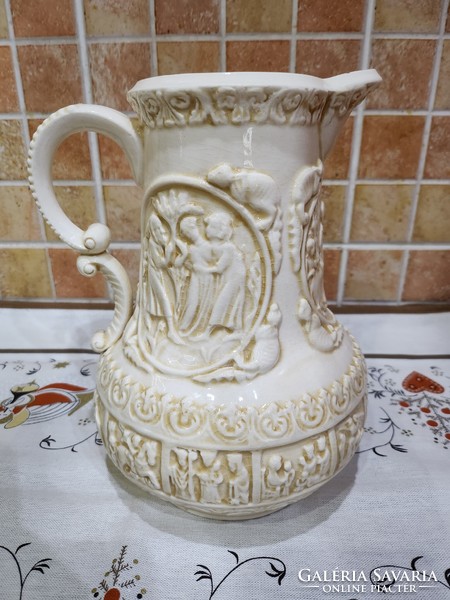 Zsolnay antique old ivory decorative jug