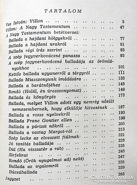 François Villon: A Nagy Testamentum. Le grand testament / francia, magyar, illusztrált /