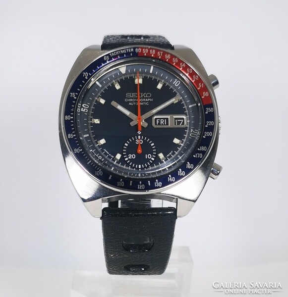 SEIKO „POGUE” PEPSI VINTAGE AUTOMATA CHRONOGRAPH 1974'S FEBRUÁR! Szervizelve & garanciával!