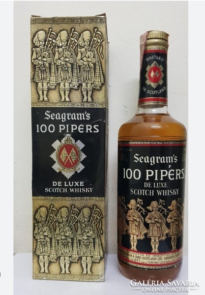Barna üveg pohár. Skót Whiskys pohár, Scotch by Seagram 100 pipers ( 6 darab)