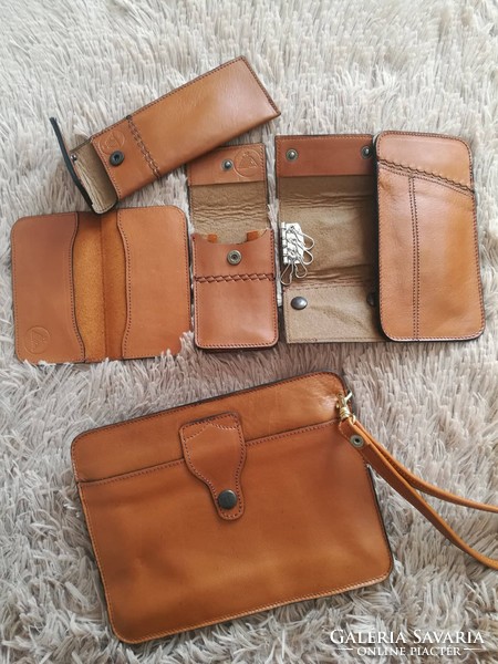 Retro leather car bag set of 6 pieces