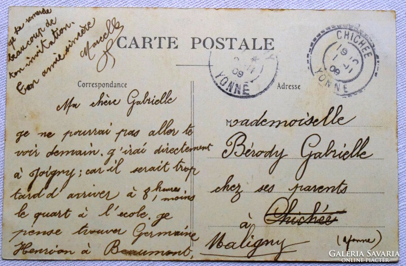 Antik francia fotó képeslap  Chichée  / Városháza 1910