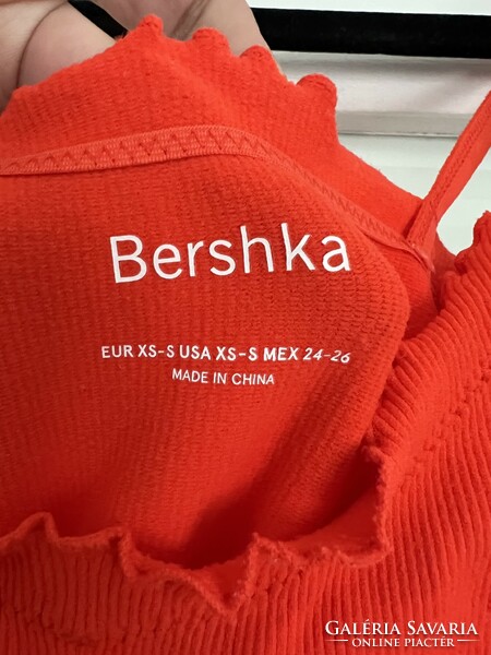 Bershka summer bright orange dress with soft elastic material