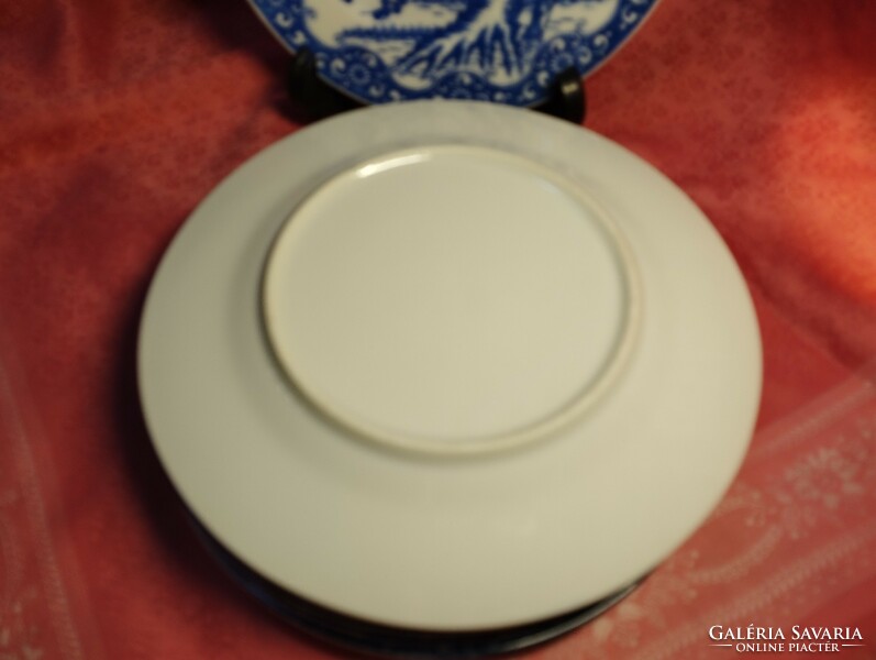 6 Pcs. Oriental porcelain cake plate with a cherry blossom pattern