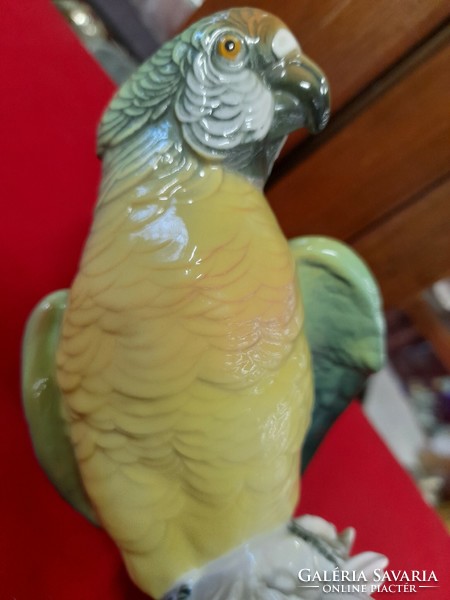 German, germany volkstedt karl ens large parrot, cockatoo porcelain figurine. 24.5 Cm