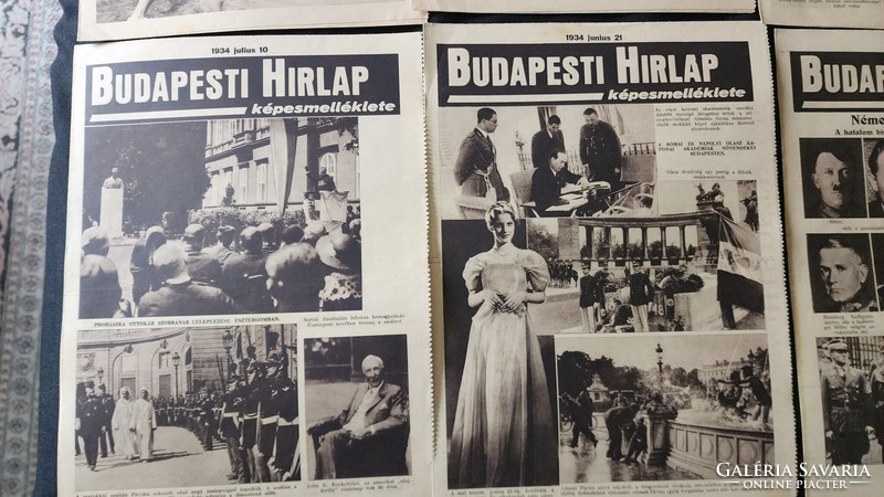 Capable Budapest newspaper Budapest 13 pieces 1934 Horthy social life art history entertainment