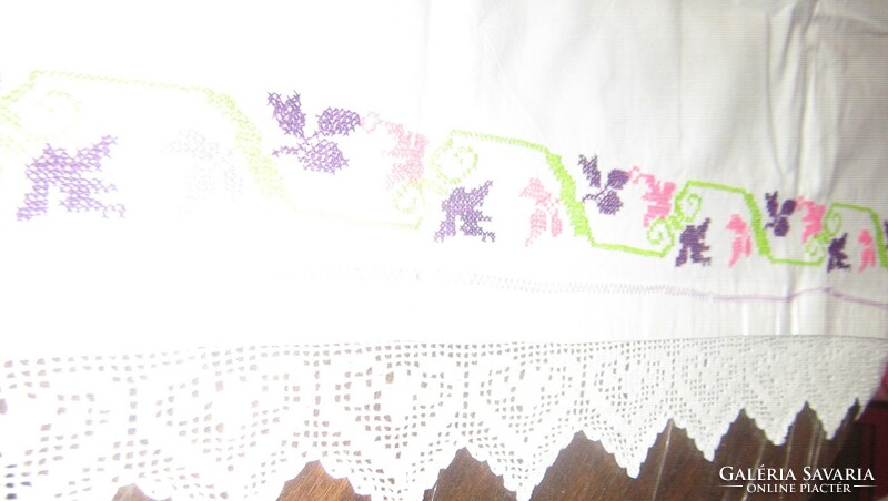 Gyönyörű vintage stílusú gépi virág hímzett horgolt csipkés vitrázs függöny
