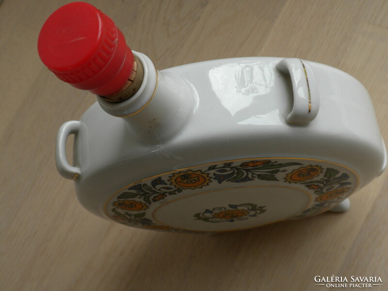 Hollóháza porcelain brandy bottle, butykos, water bottle with 