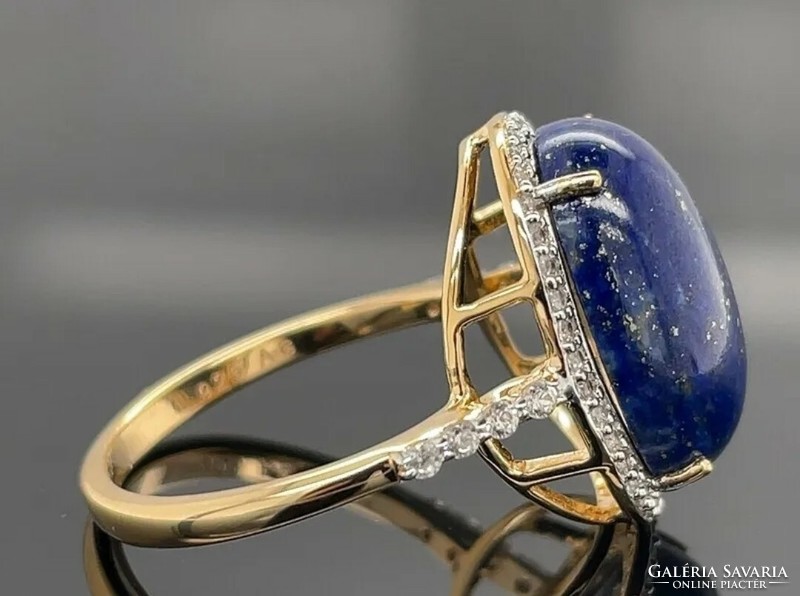 Mesés lapis lazulit  drágaköves gyűrű,  925 ezüst  - kézműves ékszerek