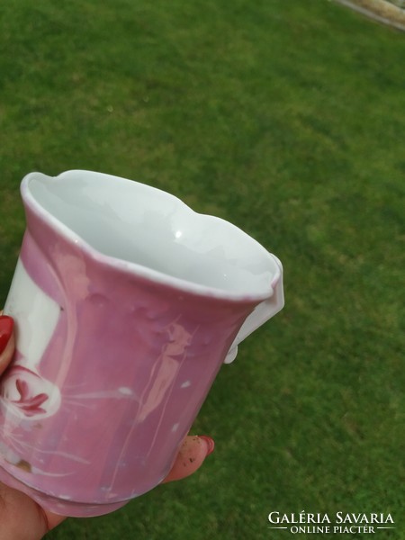 Antique porcelain, pink cup, glass for sale!