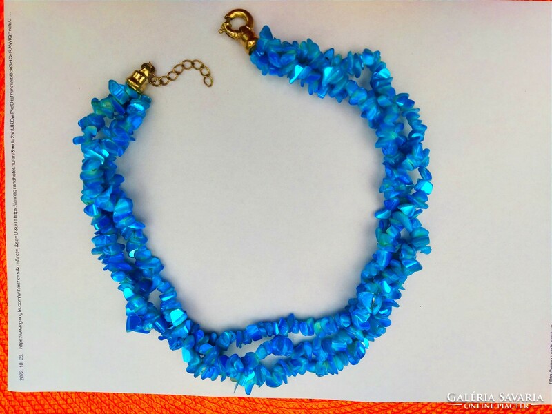Wonderful blue mineral necklace