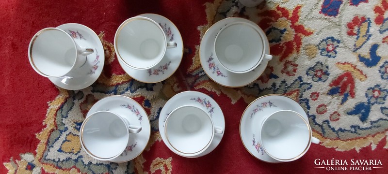 CHODZIEZ lengyel porcelán teás-, kávéskészlet, 17 darabos