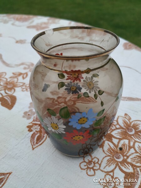 Antique, hand-painted glass vase for sale!