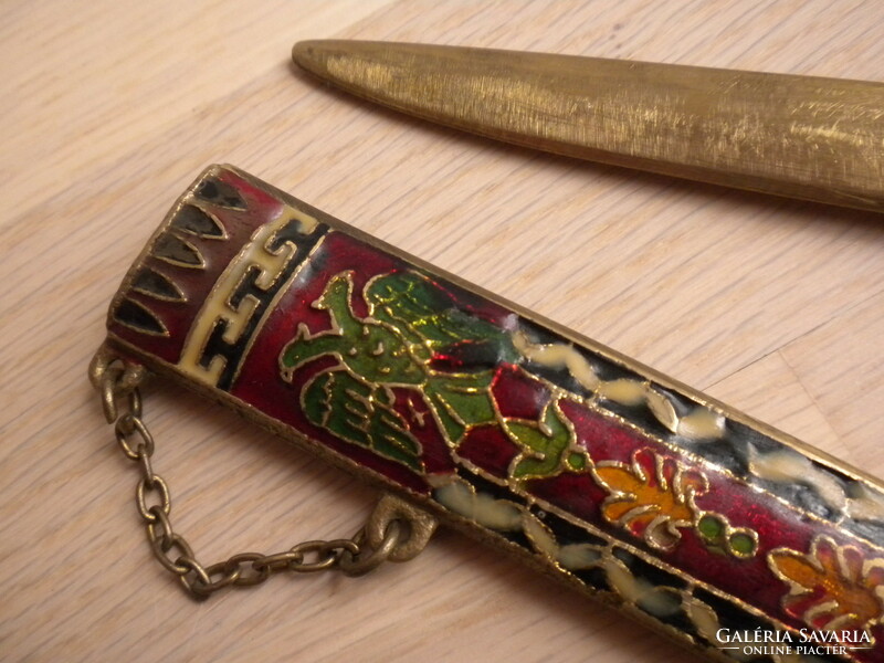 Decorative enameled brass dagger, decorative dagger