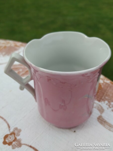 Antique porcelain, pink cup, glass for sale!