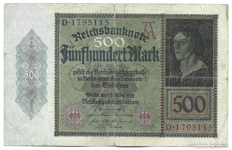 500 márka 1922 Németország 1.