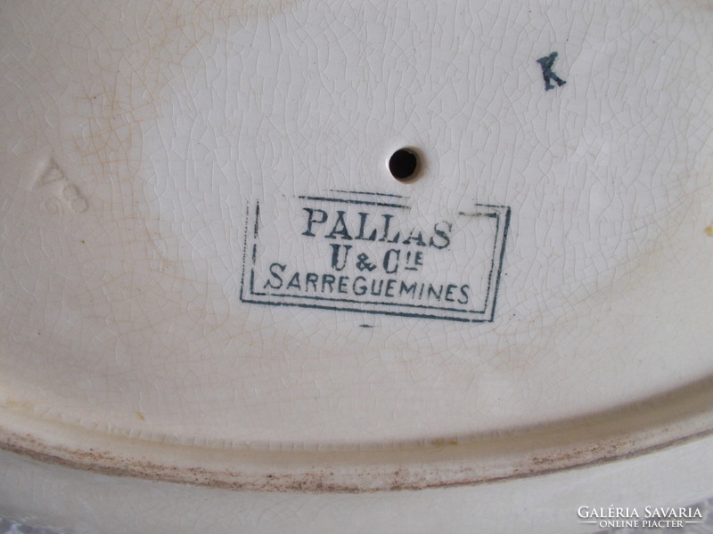 Antique sarreguemines pallas earthenware saucer