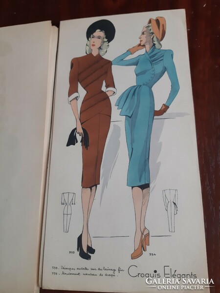 Croquis elegant fashion catalog 1947