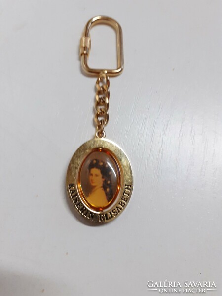 Retro solid gold-plated double-sided photo holder rotatable key ring