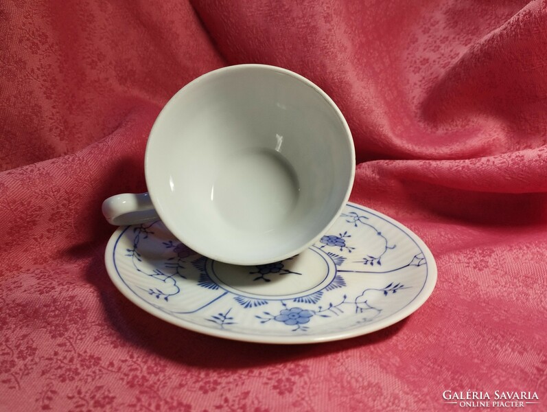 Antik, Immortelle mintás porcelán kávés csésze aljjal