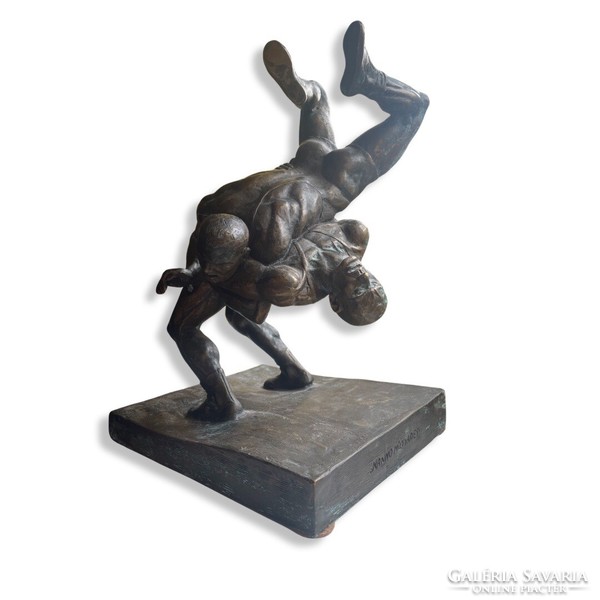 Wrestler bronze statue, Miltiades