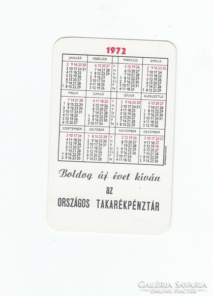 OTP 1972 kártyanaptár