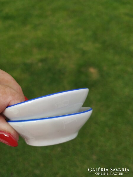 Small porcelain plate with retro blue pattern, spice holder for sale! 2 for sale!