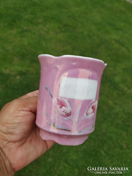 Antique porcelain, pink cup, glass for sale!