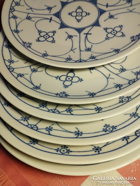 6 Pcs. Porcelain cake plate with Immortelle pattern