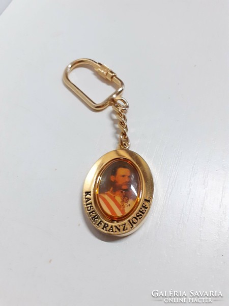 Retro solid gold-plated double-sided photo holder rotatable key ring