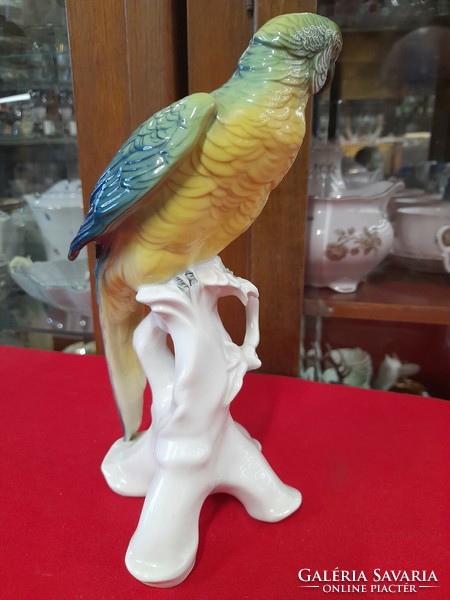 German, germany volkstedt karl ens large parrot, cockatoo porcelain figurine. 24.5 Cm