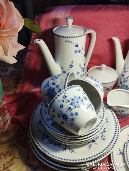 Seltmann, gyönyörű 6 személyes porcelán kávéskészlet
