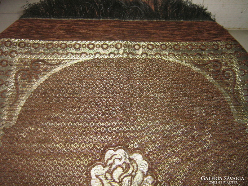 Beautiful and elegant vintage rosy brown velvet-silk woven running wall protector carpet