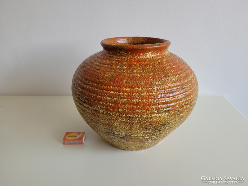 Old retro large ceramic vase mid century plague cold well floor vase kaspo