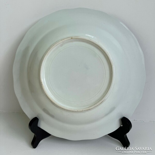 Old Zsolnay white patterned deep plate 24 cm