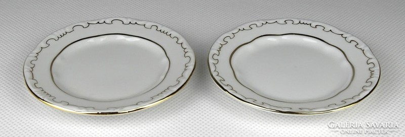 1I862 small gilded zsolnay porcelain bowl pair 8.5 Cm
