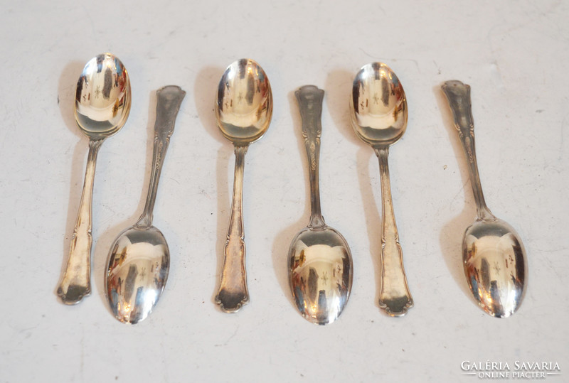 Silver baroque coffee spoon in a set - 6 pieces (nf12)