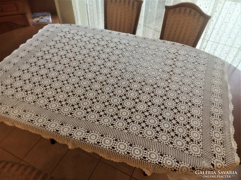 Large crochet lace tablecloth - 125x165 cm
