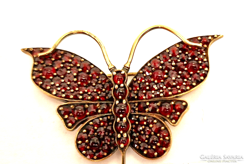 Garnet brooch butterfly