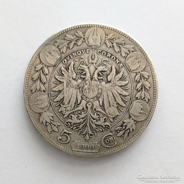 1900 József Ferenc silver 5 crowns (no: 23/298.)