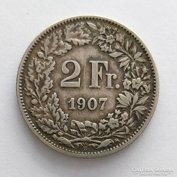 1907 Swiss 2 francs (no: 23/287.)
