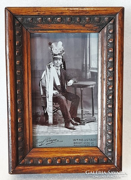 Austrian? Hungarian? Ethnographic photo in cdv business portrait frame, groomsman? Recruit? Fiancé?