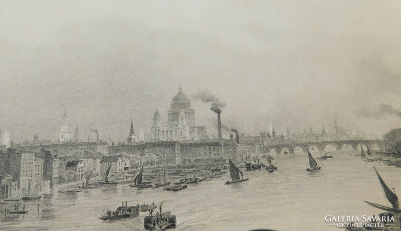 London, Somerset House, Thames, 1847. Lithography, graphics