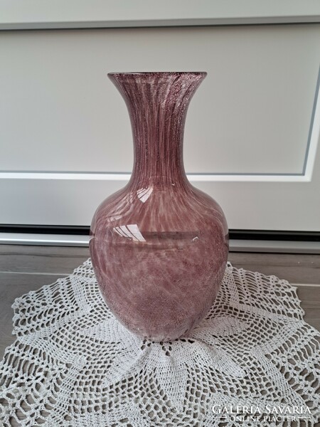 Fátyolüvegek Retro lila váza repesztett Gyönyörű  Fátyolüveg fátyol karcagi berekfürdői üveg