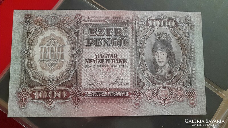 1943 1000 pengő Aunc