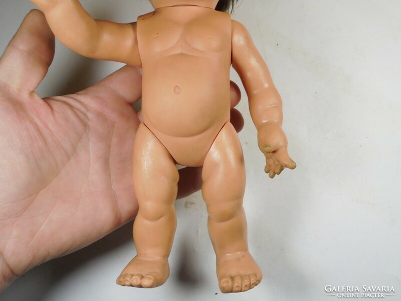 Retro régi játék műanyag gumi - trafikáru - baba kisfiú sün arcú 1960-1970-es évekből