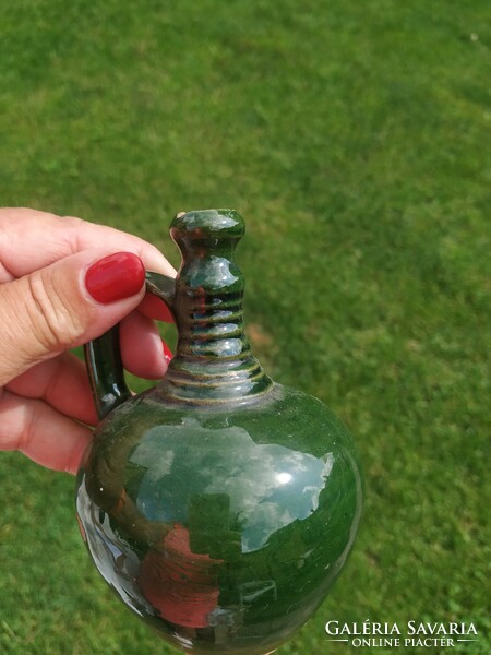 Ceramic jug - green glaze / handicraft product for sale! 3 Pcs