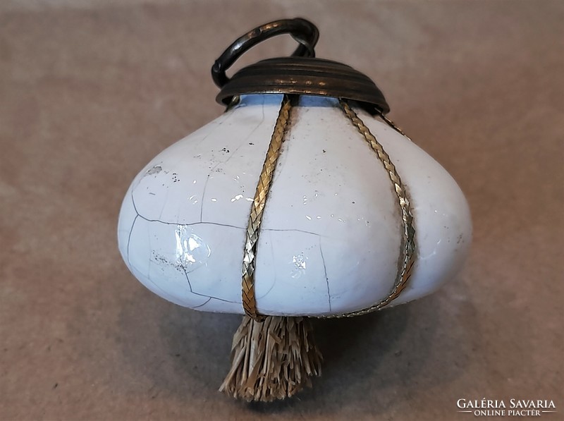 Antique glazed ceramic garlic, kitchen decoration, Christmas tree decoration...