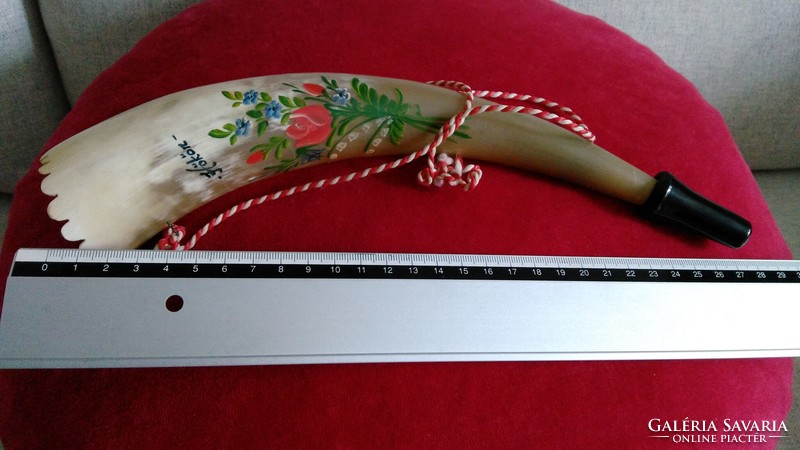 Horned hunting horn with a great sound - can also be a decorative gift