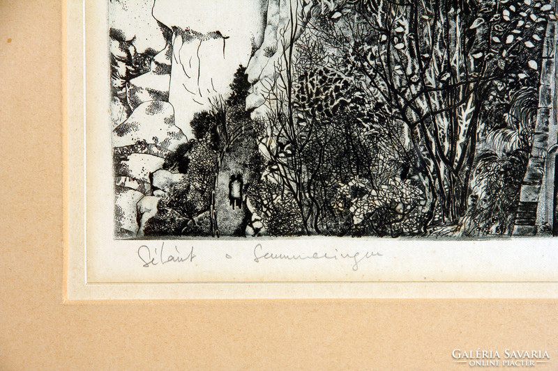 Dóra Maurer (1937- ) promenade in Semmering etching 65x56cm